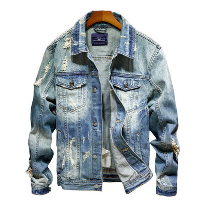 Ripped Washed Denim Jacket