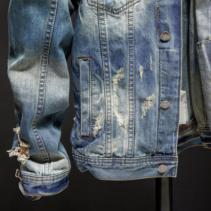 Ripped Washed Denim Jacket